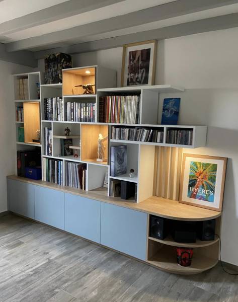 Meuble bibliotuhèque sur mesure Le Pradet 